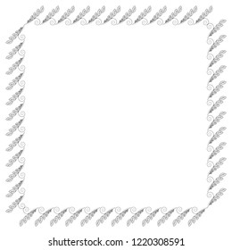 branch with leaves frame and border vector