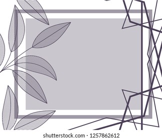 branch with leaves and frame isolated icon