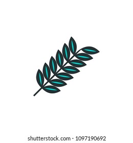 branch with leaves icon. Element of web icon with one color for mobile concept and web apps. Isolated branch with leaves icon can be used for web and mobile on white background