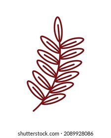 branch leaves icon linear style