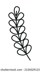 branch with leaves icon on white background