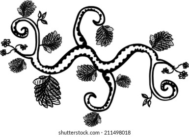 Branch with leaves, isolated 