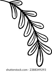 Branch with leaves  isolated  on white background  for Thanksgiving 
