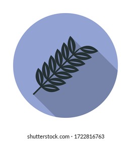 branch with leaves long shadow icon. Simple color vector of web icons for ui and ux, website or mobile application