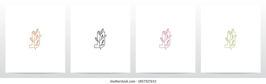 Branch With Leaves On Letter Logo Design J