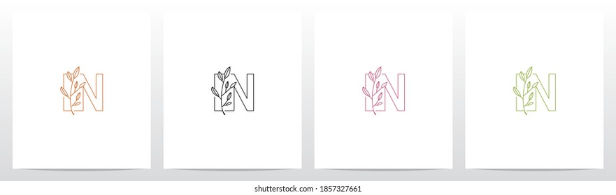 Branch With Leaves On Letter Logo Design N