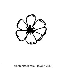 Branch with leaves on white background vector illustration. Doodle style. Design icon, print, logo, poster, symbol, decor, textile, paper, card. Tattoo desing.