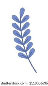 branch with leaves on white background