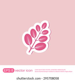 branch with leaves. the symbol of biology. symbol icon geometry. teaching natural history