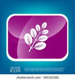 branch with leaves. the symbol of biology. symbol icon geometry. teaching natural history