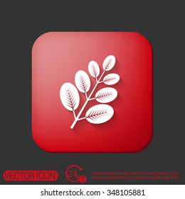 branch with leaves. the symbol of biology. symbol icon geometry. teaching natural history