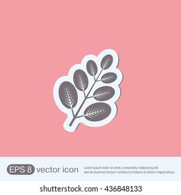 branch with leaves. the symbol of biology. symbol icon geometry. teaching natural history