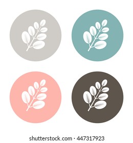 branch with leaves. the symbol of biology. symbol icon geometry. teaching natural history