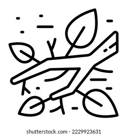 Hojas de bifurcación, bifurcación, icono de árbol en estilo moderno para el diseño de la interfaz de usuario de la aplicación del logotipo móvil del sitio web. icono de vector simple. 