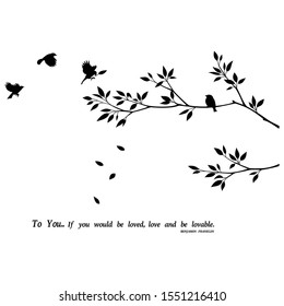 Branch with leaves - Vector