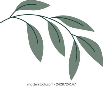 Branch With Leaves Vector Illustration