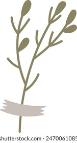 Rama Con Ilustración vectorial De Hojas