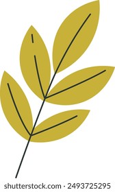Rama Con Ilustración vectorial De Hojas