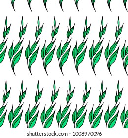 Branch with leaves vector illustration. Doodle style. Design, print, logo, decor, textile, paper.