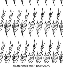 Branch with leaves vector illustration. Doodle style. Design, print, logo, decor, textile, paper.