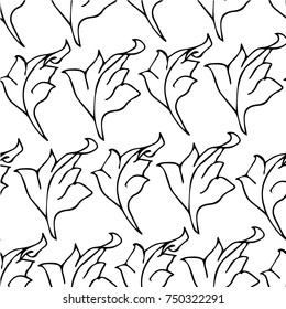 Branch with leaves vector illustration. Doodle style. Design, print, logo, decor, textile, paper.