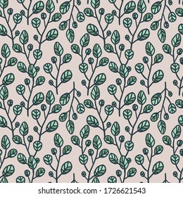 Branch with leaves  vector seamless pattern. perfect for textile, cover, wallpaper and etc.