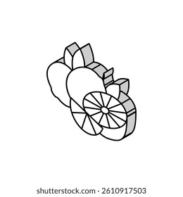 branch lemon and lime isometric icon vector. branch lemon and lime sign. isolated symbol illustration