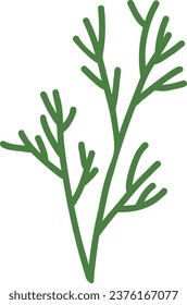 branch line art illustration. seaweed illustration. botanical art decoration