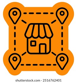 Branch Location icon, bussines franchise