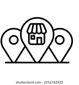 Branch Location icon, bussines franchise