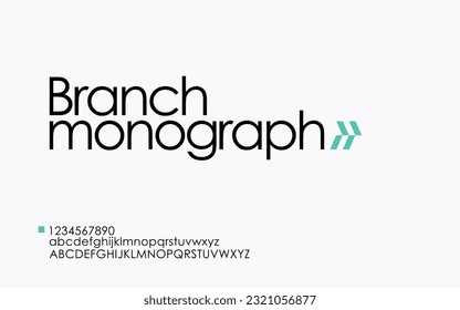 Branch Monograph Alphabet abstract alphabet font. typography Creative fashion futuristic font and with numbers. vector illustration