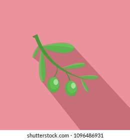 Branch of olives icon. Flat illustration of branch of olives vector icon for web design