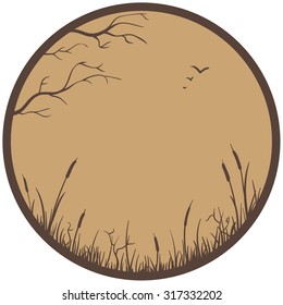 Branch On Natural Background. vector illustration