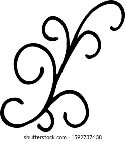 branch on a white background vector in doodle style for greetings and seasonal design