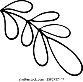 branch on a white background vector in doodle style for greetings and seasonal design