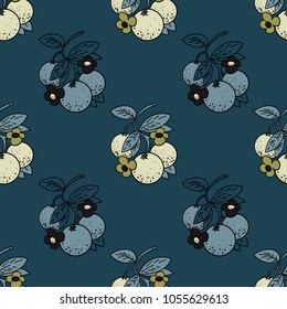 Branch of oranges seamless pattern. Original design for print or digital media.