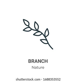 Branch outline vector icon. Thin line black branch icon, flat vector simple element illustration from editable nature concept isolated stroke on white background