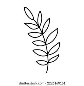 Branch outline vector icon. Thin line black branch icon, flat vector simple element illustration from editable nature concept isolated stroke on white background.