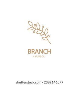 Branch outline vector icon. Thin line black branch icon, flat vector simple element illustration from editable nature concept isolated stroke on white background