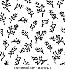 Branch pattern, forest herb background