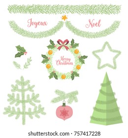 Branch pin set for Christmas