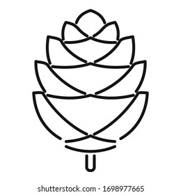 Zweite Kiefernkegel-Symbol. Vektorillustration-Symbol für Outline-Filialen-Kiefern einzeln auf weißem Hintergrund