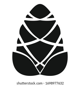 Branch pine cone icon. Simple illustration of branch pine cone vector icon for web design isolated on white background