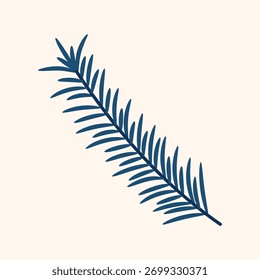 Ramo de pinho. Planta de inverno. Ramos e folhas de inverno. Elementos florais de inverno. Decoração de férias. Ilustração vetorial