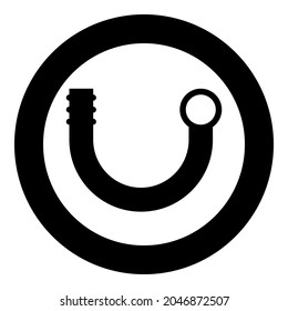 Branch pipe icon in circle round black color vector illustration solid outline style image