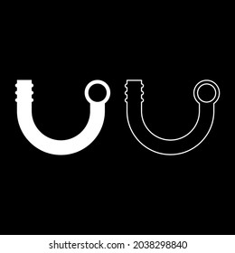 Branch pipe icon white color vector illustration flat style image set