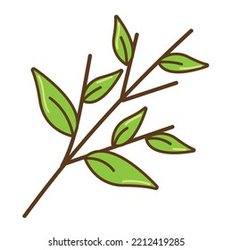 branch plant icon flat isolated