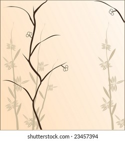 Branch of a plant, the Japanese style, background