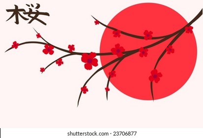 Branch of a plant, the Japanese style, background