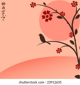 Branch of a plant, the Japanese style, background